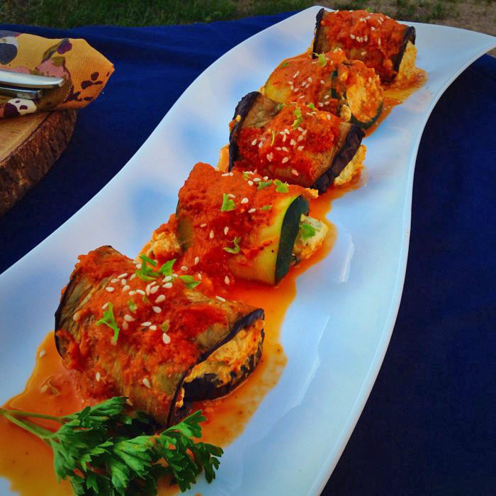 eggplant lasagna roll ups vegan