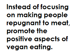 "Instead of focusing on making people repugnant to meat, promote the positive aspects of vegan eating." -Alvin Roth