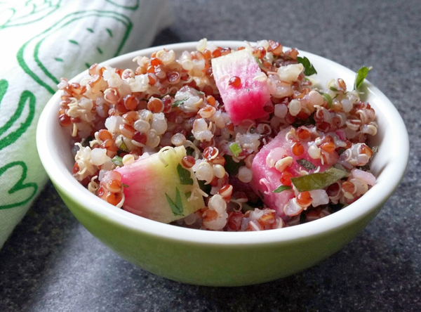 vegan spring quinoa salad 