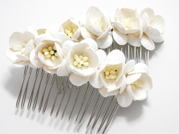 hair accessories white flower