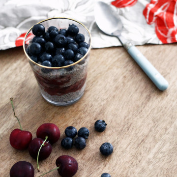 Healthy Breakfast: Red White and Blue Chia Parfait