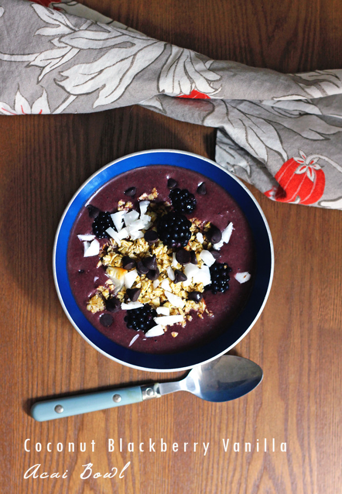 Coconut Blackberry Vanilla Acai Bowl - Peaceful Dumpling