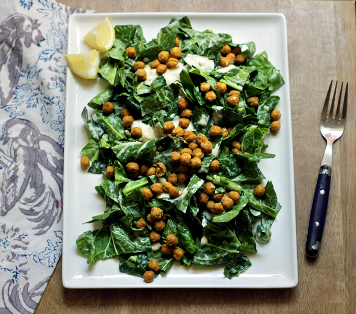 Vegan Salad Recipes: Chickpea Caesar Salad | Peaceful Dumpling