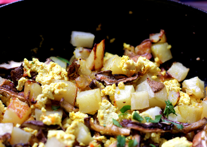 Vegan Brunch Recipes: Shiitake Bacon Breakfast Hash