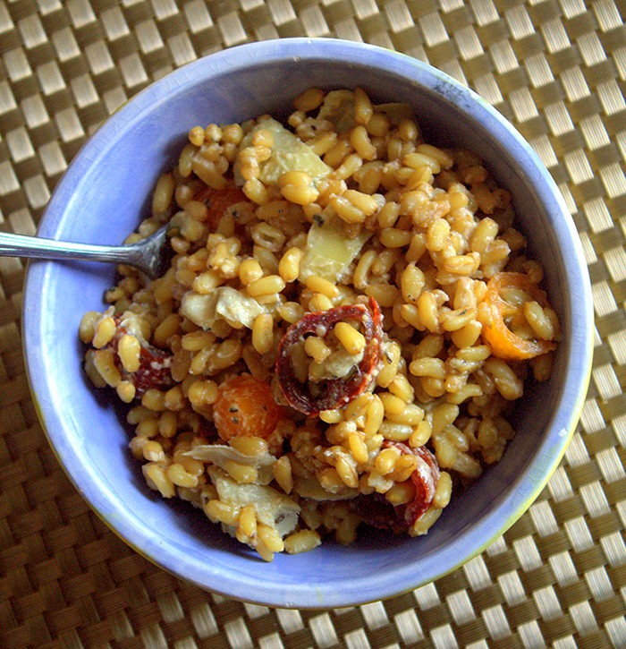 Healthy Dinner Vegan Kamut Artichoke Risotto Peaceful Dumpling