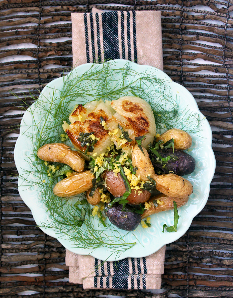 Healthy Dinner: Roasted Fennel and Fingerling Potatoes