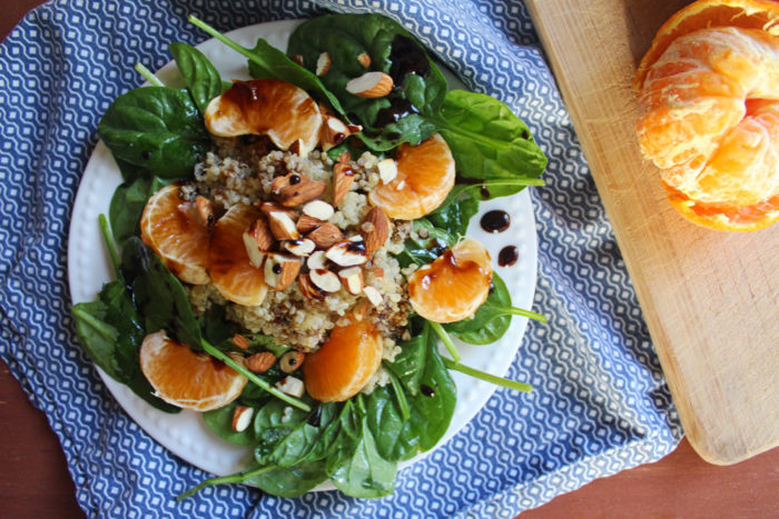 Vegan Salad Recipes: Quinoa & Orange Spinach Salad