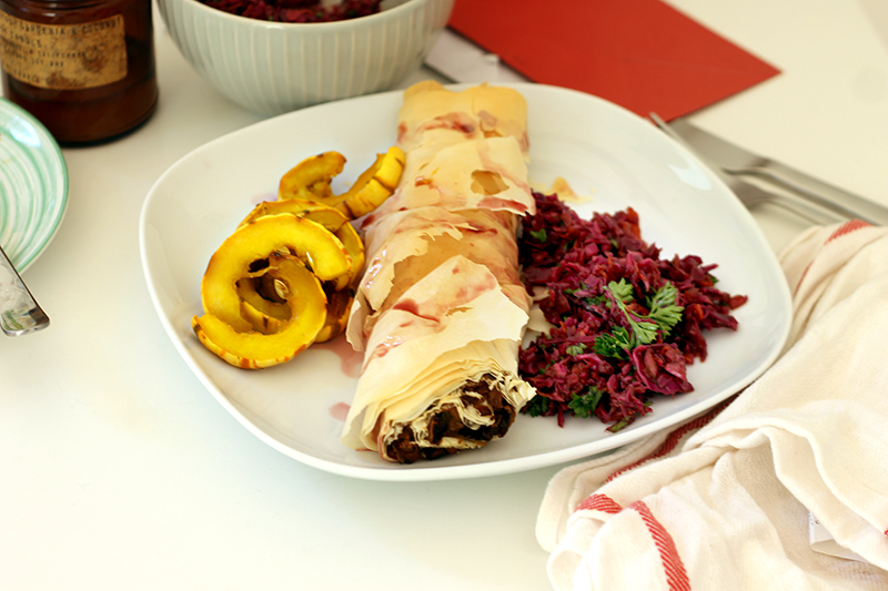 Vegan Party Recipes: Wild Mushroom Spinach Roulade