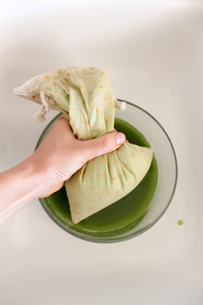 How to Make Celery Juice step 5- squeeze bag well