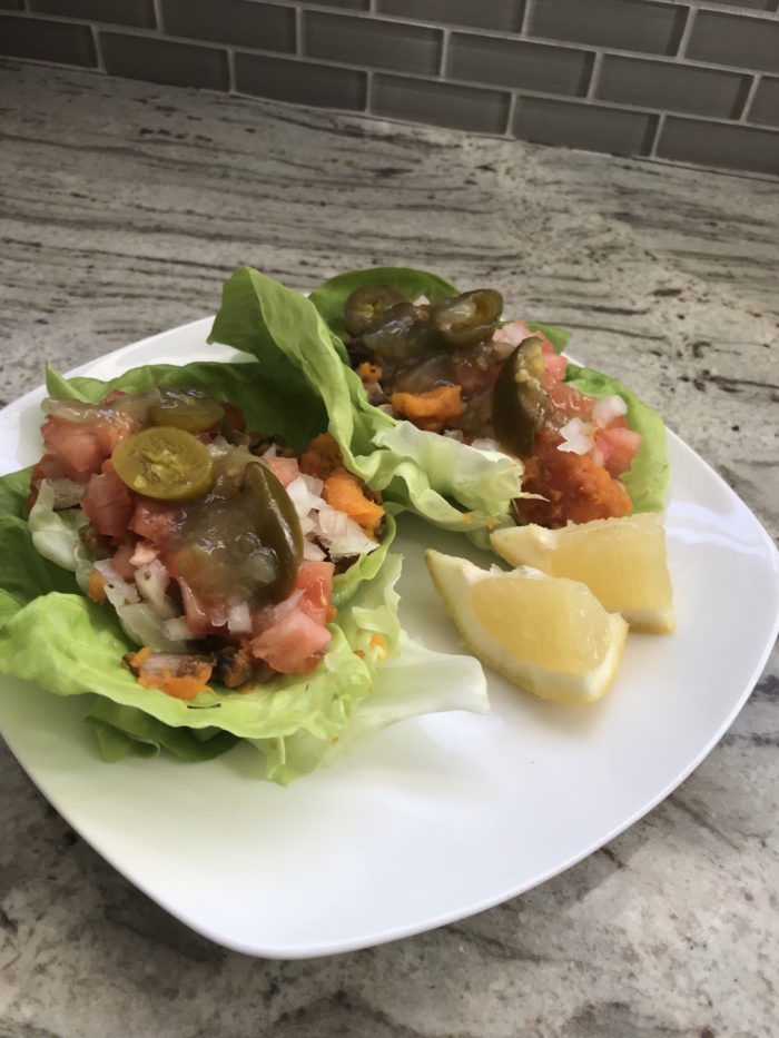 Sweet potato lettuce tacos