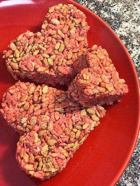 Valentine's Day Vegan Rice Crispy Treats With Marshmallows