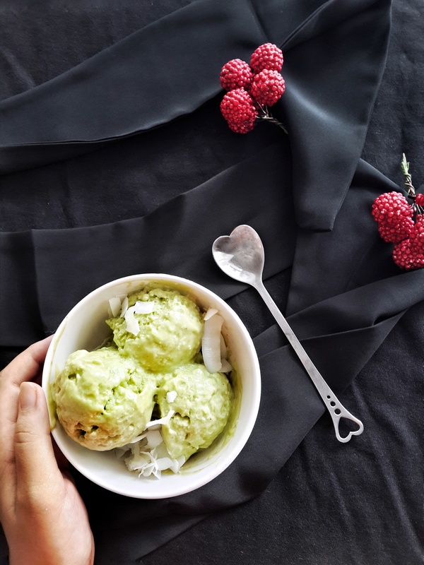 No Machine Coconut Avocado Ice Cream