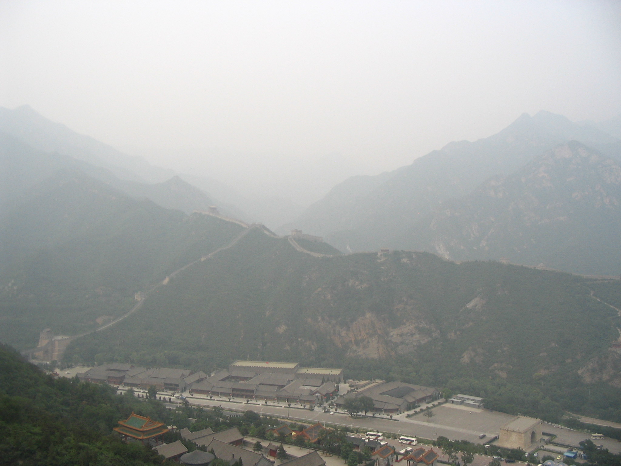 Great Wall of China obscured by thick smog