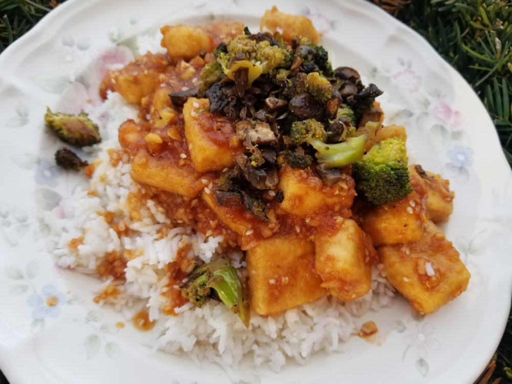 Korean BBQ Tofu on rice