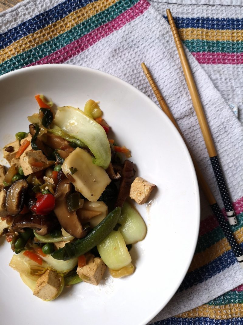 Stir Fried Rice Cakes and Tofu