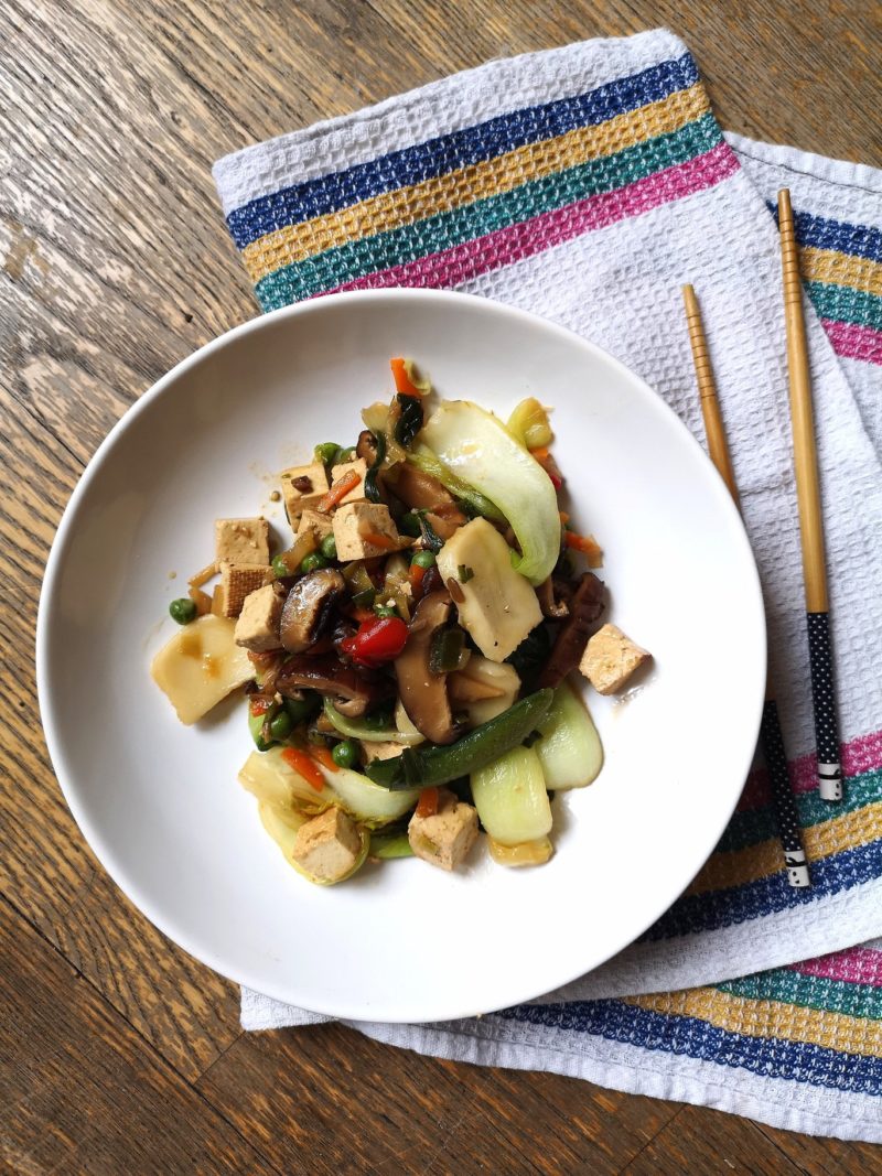 Stir Fried Rice Cakes and Tofu