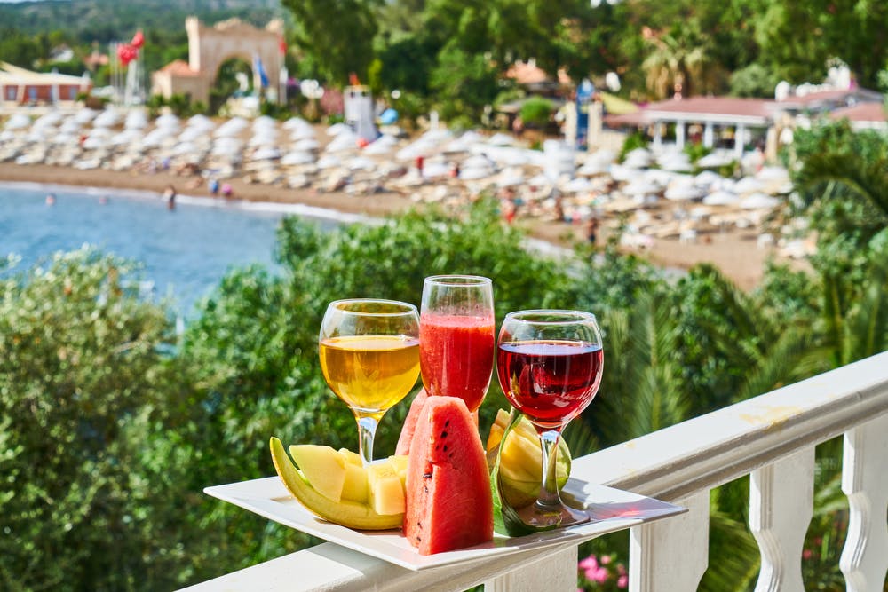 Summer drinks at the beach