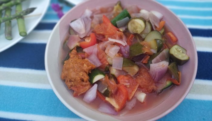 satay vegetables in a bowl