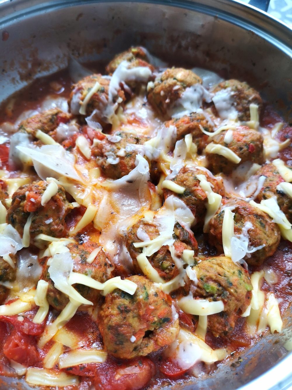 swedish veggie balls in a silver pot