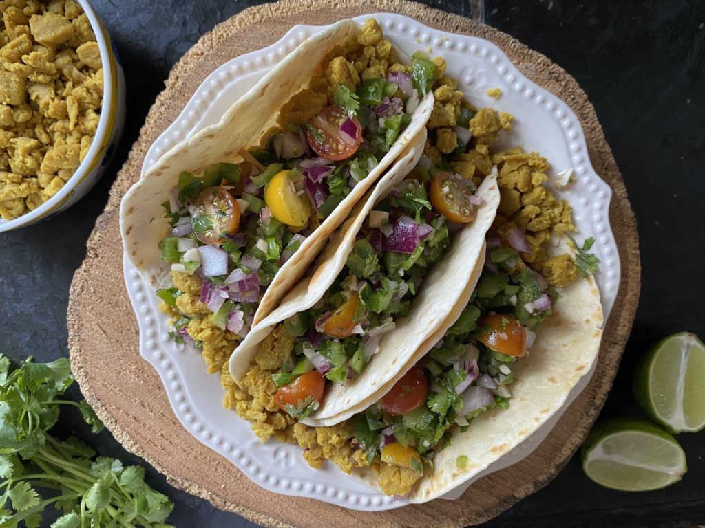 chickpea scramble tacos