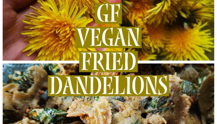 fried dandelions with caption