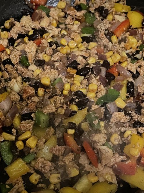 a mixture of vegetables and tofu