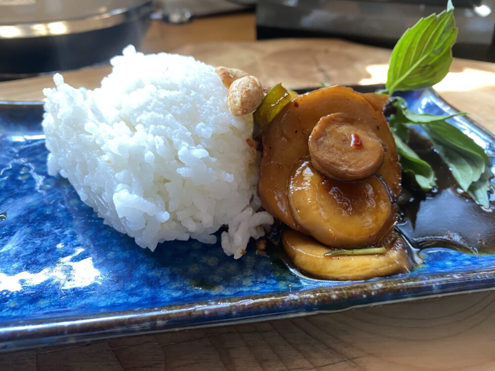 Spicy Thai Basil Trumpet Mushrooms